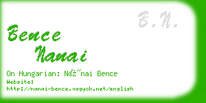 bence nanai business card